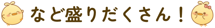 など盛りだくさん！