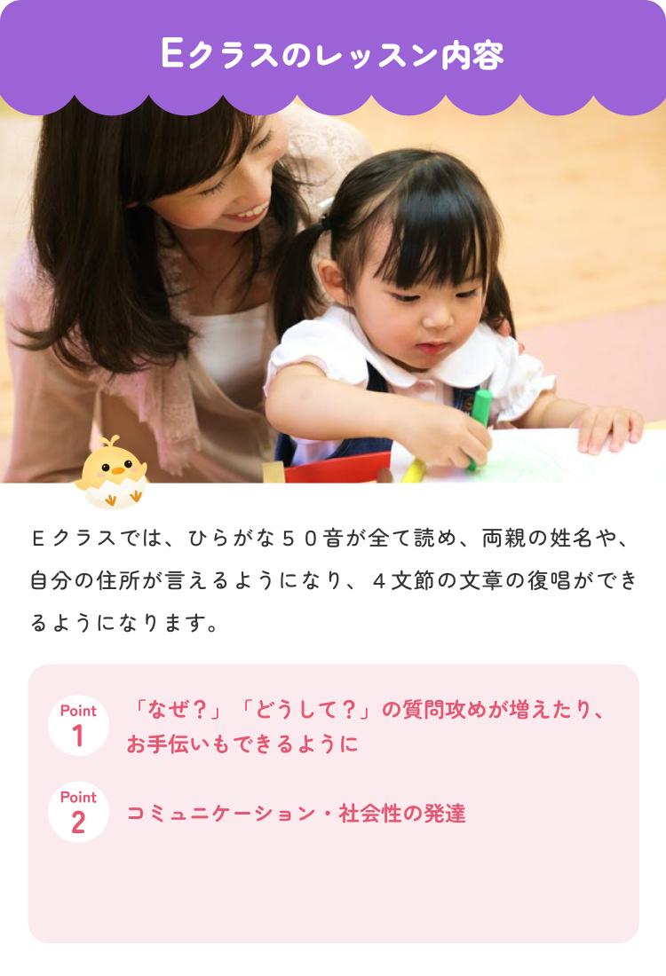 Eクラスのレッスン内容