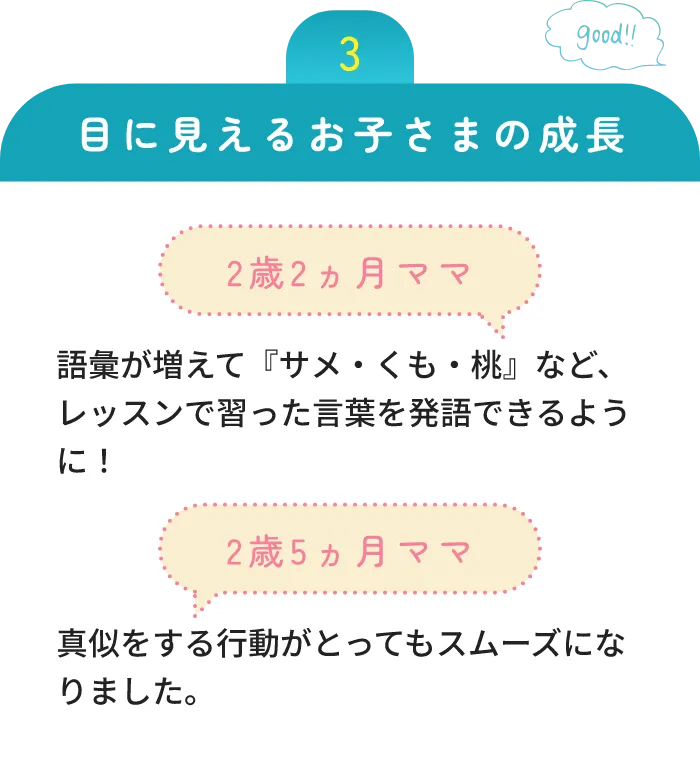 目に見えるお子さまの成長